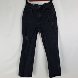 Universal Thread‎ Jeans Womens 00 Black High Rise Curvy Vintage Straight Denim